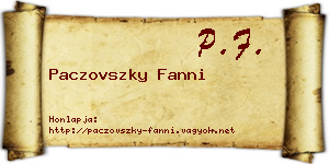 Paczovszky Fanni névjegykártya